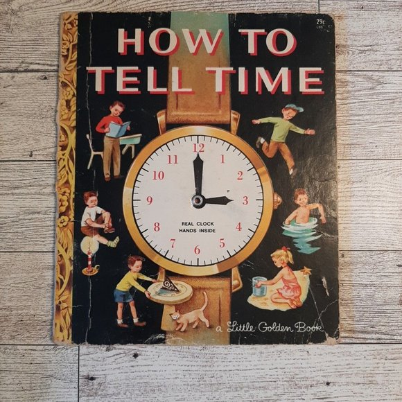 Vintage 1957 Little Golden Activity Book How To Tell Time - Picture 2 of 9